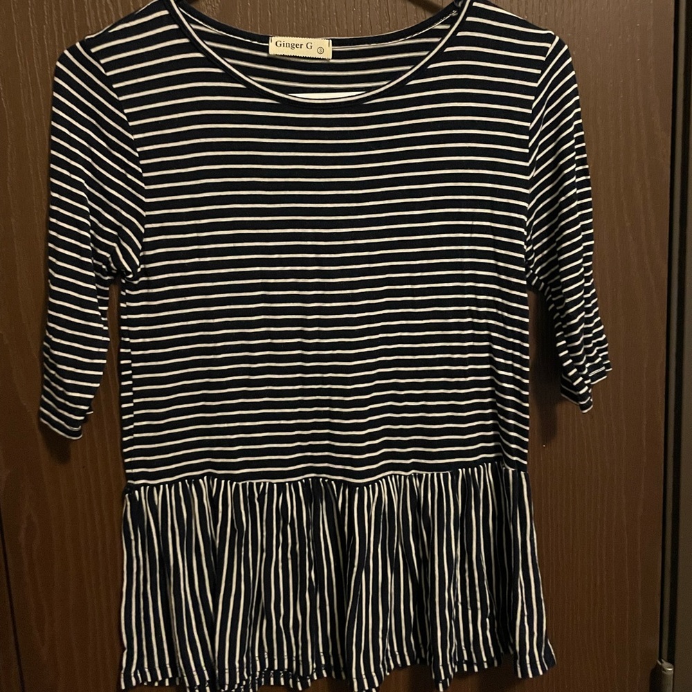 Cute peplum stripped navy shirt - Ginger G
